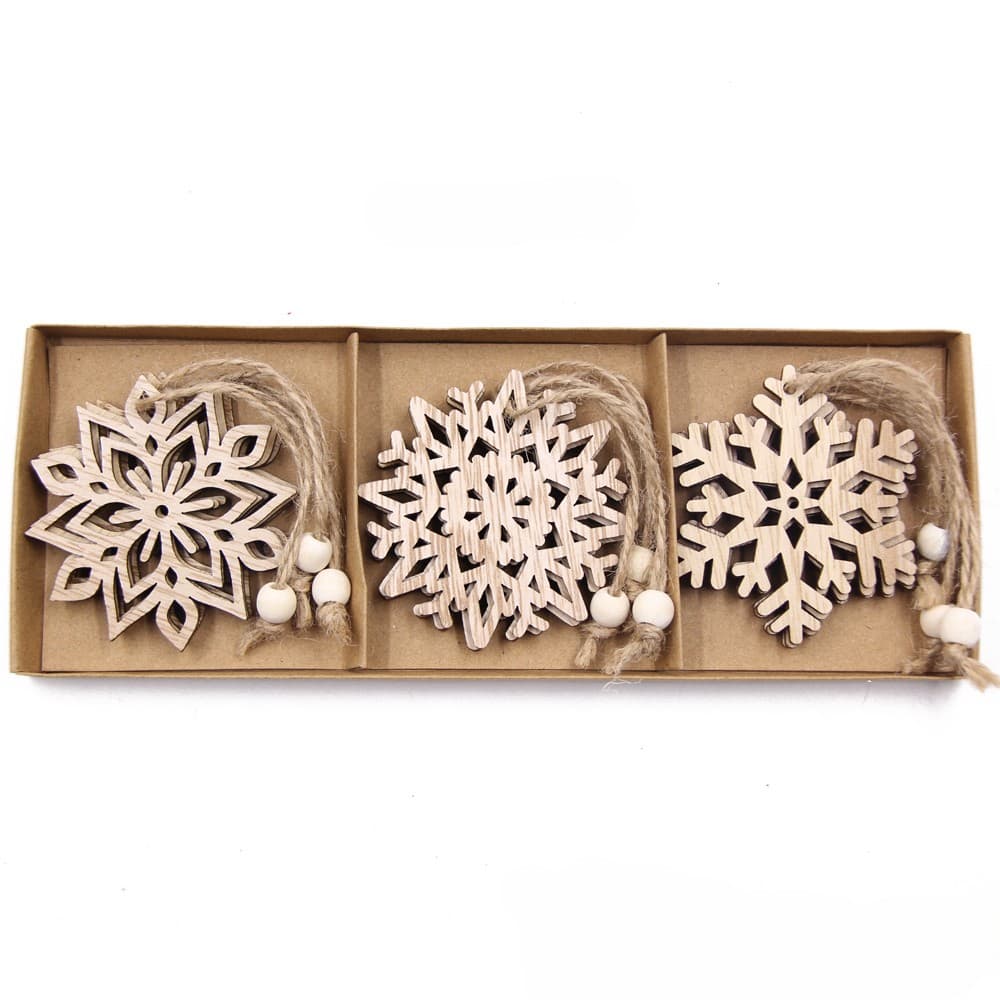 Drewniane płatki śniegu
